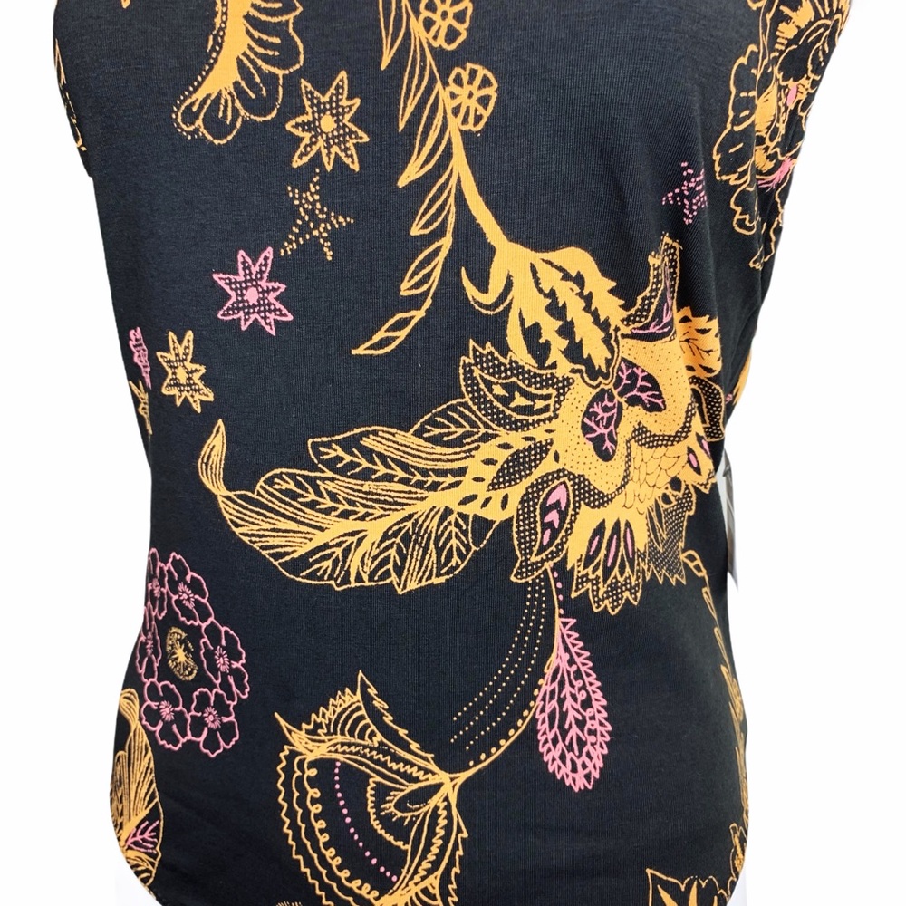 Free People Floral Black & Gold Bodysuit Large - Picture 8 of 14